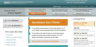 print screen do site do sisu