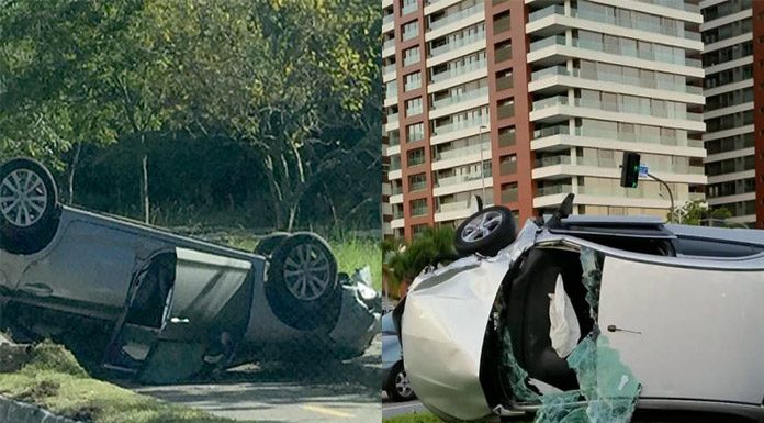 Capotamentos: Primeiro acidente foi pela manhã, na Av. Beira-mar, e outro, de tarde, na Av. da Saudade - Fotos: Divulgação/CSC