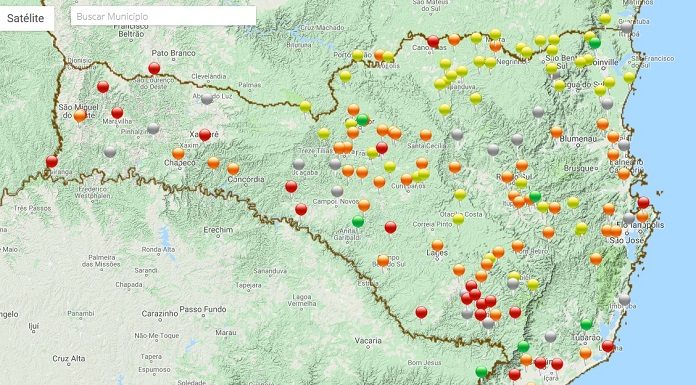 mapa risco de incendios santa catarina ciram 26-08-2019