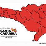 Santa Catarina está de novo totalmente no vermelho - mapa divido por regiões. todas vermelhas