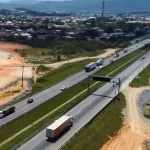 BR-101 em Palhoça será interditada para instalação de painel