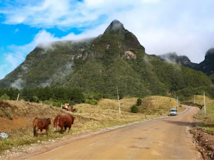 Estrada SC-370, que leva à Serra do Corvo Branco