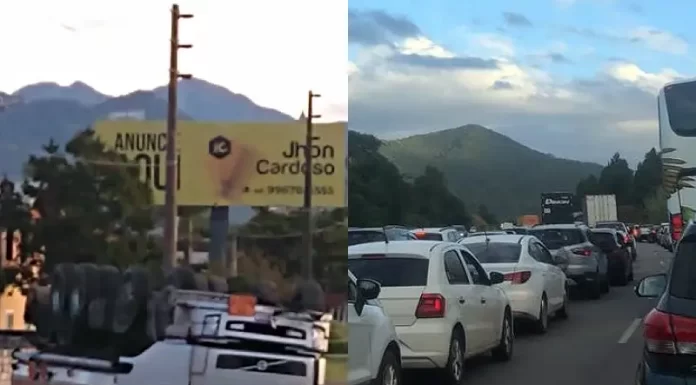 BR-101 em Paulo Lopes é liberada após 12 horas devido a caminhão-tanque tombado na marginal