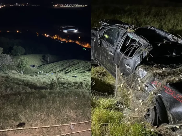 Homem morre ao capotar caminhonete em ribanceira em Paulo Lopes