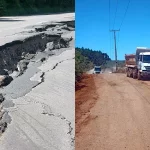 BR-153 está bloqueada por causa de rachaduras na pista