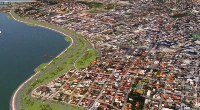 Traçado da Av. Beira-mar de Barreiros, em São José