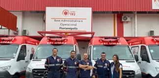 Samu de Santa Catarina recebe mais 6 ambulâncias em renovação de frota