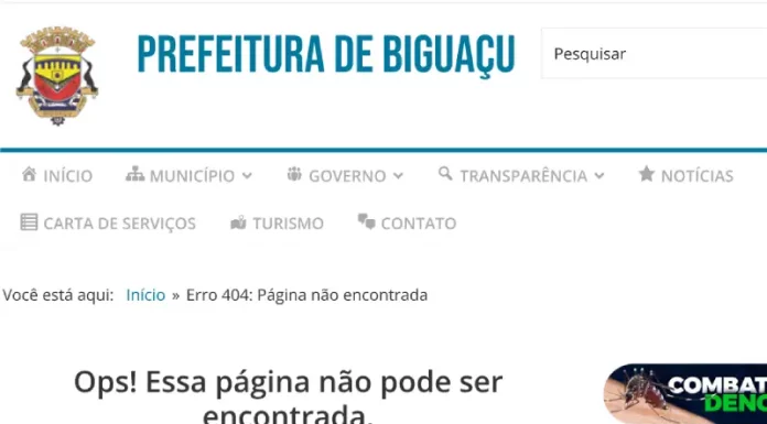 Site e portal de transparência da Prefeitura de Biguaçu