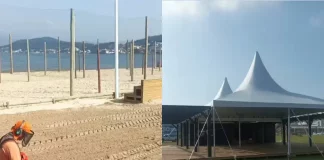 Beira-Mar de São José recebe cuidados especiais para inauguração de quadras de areias