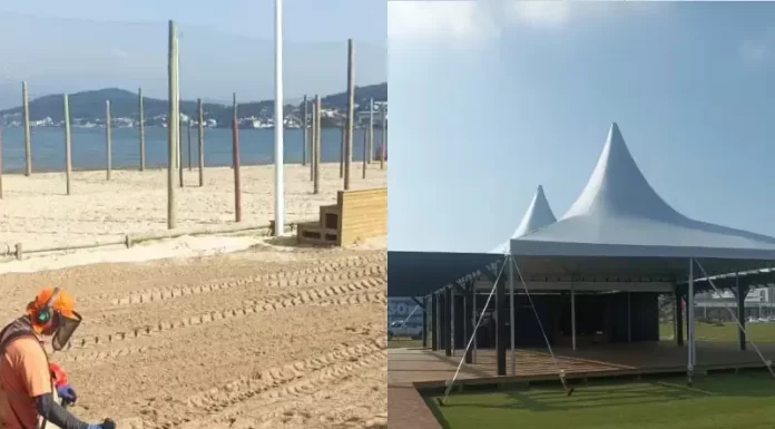 Beira-Mar de São José recebe cuidados especiais para inauguração de quadras de areias